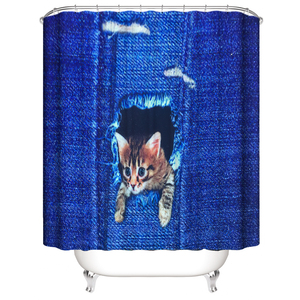Vente en gros <span class=keywords><strong>Rideau</strong></span> de douche en tissu polyester imperméable et écologique, résistant à la moisissure, pour animaux, dessin animé, fabriqué en Chine, 180x200cm - Product Image 3