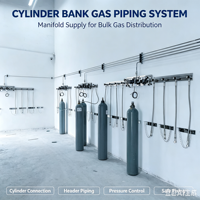 JEWELLOK Panneau de vanne à gaz de laboratoire personnalisé en acier inoxydable 316L, utilisé pour les systèmes de distribution de gaz avec un seul régulateur de pression