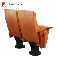 Siège pliant Leadcom LS-21601 élégant avec base à piétement unique et coque en bois massif pour salles de conférence, théâtres et auditoriums