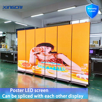 Shopping Mall layar tampilan LED P2 P2.5 P3 berdiri lantai iklan bergerak mudah Panel Poster cermin Digital USB WIFI