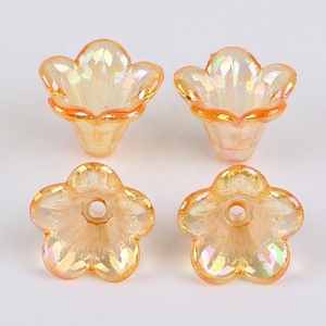กระดิ่งดอกไม้สไตล์ใสชุบอะคริลิคเครื่องประดับผม DIY ต่างหูดอกไม้ - Product Image 4