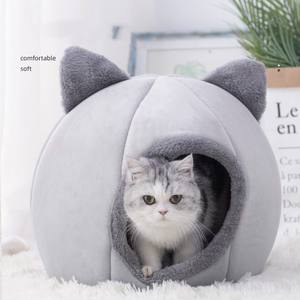 Роскошная домашняя палатка для домашних животных в пещере, Уютная домашняя палатка для кошек, мягкая теплая плюшевая кровать для домашних животных - Product Image 4