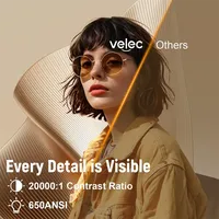 Velec Android 13 4K natif 1080P 650ANSI mise au point automatique WiFi6 BT5.2 projecteur de cinéma portable pour la maison et l'extérieur