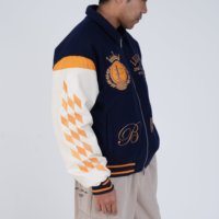 Veste universitaire personnalisable de qualité supérieure, brodée, en similicuir PU, style bomber, mélange de laine, avec patch en chenille, style Letterman