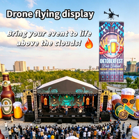 Layar LED Terpasang Drone Bestar IP65 Tahan Angin P25 Kecerahan Sesuai Pesanan Sudut Pandang 360 Pertunjukan Festival