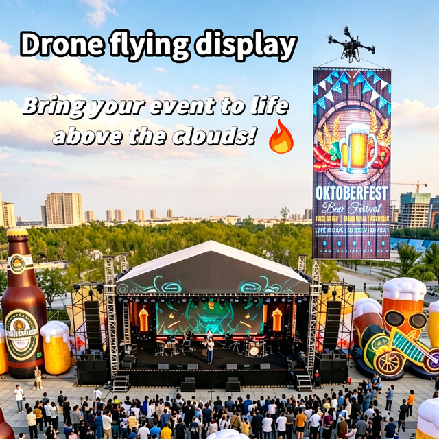 Bestar IP65 Rated Drone-Mounted LED Screen P25 Wind-resistant Custom Brightness 360 Viewing Angle Festival Show Performance