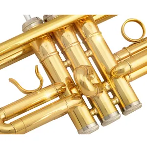Jazzor Trompet Beginner Om Volwassen Blaasinstrument Koperen Lak Goud Drop B Trompet JZTR-300 Spelen