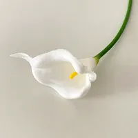 Bouquet de fleurs artificielles en PU effet naturel, lys Calla, prix de gros abordable, pour mariage et décoration intérieure