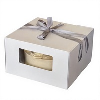 Supports de gâteaux personnalisés écologiques et biodégradables avec poignée en ruban pour gâteaux d'anniversaire, cheesecakes basques, pâtisseries et sushis