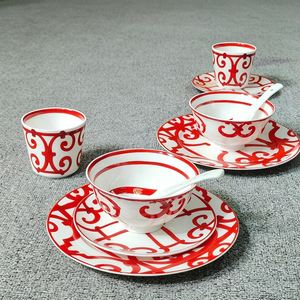 Exquisite European <b>Bone</b> <b>China</b> 10-Piece Modern Luxury Gold Inlay <b>Dinner</b> <b>Set</b> for 2 People - Product Image 3