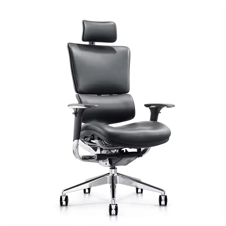 Mobili per ufficio personalizzati design moderno sedia ergonomica in vera pelle regolabile in altezza