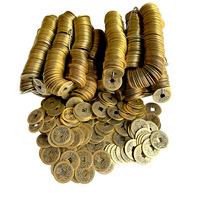 Pièces de monnaie chinoises anciennes en laiton Feng Shui 3D pour la chance et l'argent