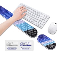 Ensemble de tapis de souris en cristal imprimé personnalisé Creative Nouveau Grainy PC, tapis de souris de jeu en gel transparent en silicone, repose-poignet pour le bureau