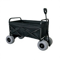 Chariot de plage électrique rechargeable, chariot de camping pliable tout-terrain à roues en PU motorisé pour extérieur et jardin