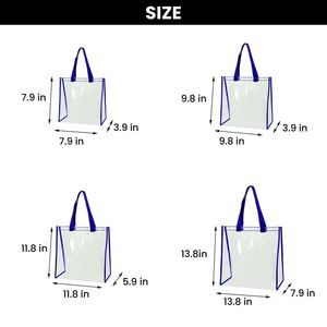 Multifunction Custom Logo Bulk Stadium Approved Clear <b>Tote</b> Bags Large Clear <b>Plastic</b> <b>Tote</b> Bag with Handles for Work Sports - Product Image 2