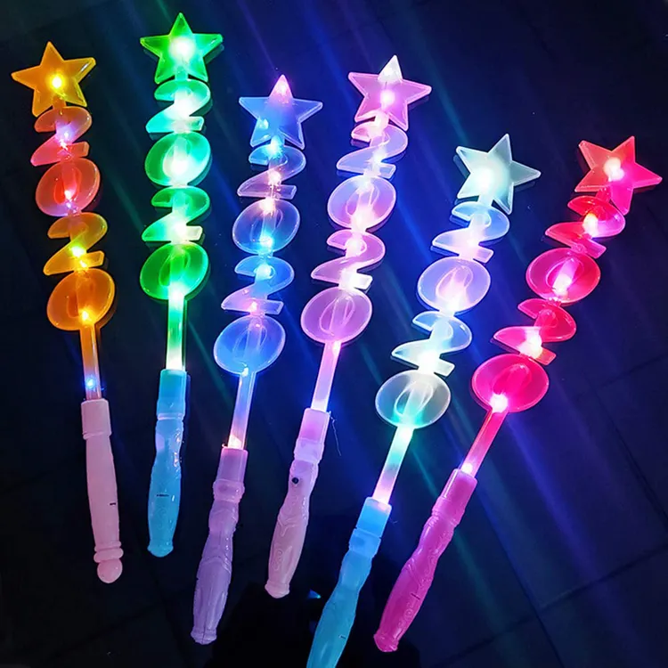 2020 yeni yıl LED parlayan çubuklar yıldız yanıp sönen kızdırma sopa LED ışık çubukları