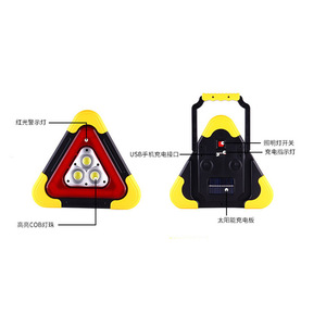 CLD-YF65 Triangle de signalisation de sécurité solaire à LED IP65 pour montage au sol – Produit d'avertissement routier - Product Image 3