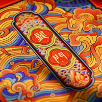 Décoration Murale Contemporaine en Laiton et Bois, Motif Poisson Koi Sautant au-dessus du Portail du Dragon, Nouvelle Artisanat Guofeng Peint à la Main, Coloration à Haute Température