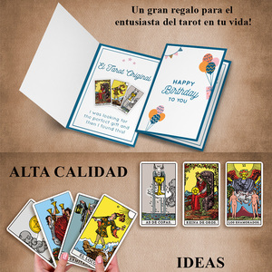 <span class=keywords><strong>Baraja</strong></span> <span class=keywords><strong>de</strong></span> Cartas del Tarot Español Auténtica <span class=keywords><strong>de</strong></span> 350 g/m², Impresa en PVC Ecológico, Duradera, Tamaño Original, Guía Incluida, Logotipo Personalizable - Product Image 6