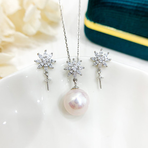 ชุดเครื่องประดับ DIY ไข่มุกเงินแท้ S925 แบบกระต่ายเปล่า สีทอง/สีเงิน สร้อยคอ ต่างหู แฟชั่น รุ่น 9304 - Product Image 4