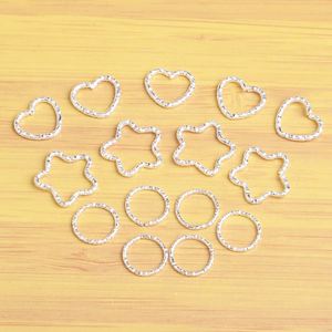 DIY Metal Jewelry Accessories Embossed Pentagram Heart Twist Jump <b>Rings</b> Eco-friendly Plated <b>Key</b> Chains - Product Image 6