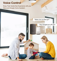 Interrupteurs muraux intelligents WiFi ABS 10A avec cadre en aluminium, contrôle via l'application Smart Life, compatibles Alexa, panneau en verre trempé