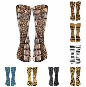 Chaussettes hautes à imprimé animal 3D, chaussettes amusantes à pattes d'animaux, chaussettes fantaisie pour cosplay d'Halloween, vente en gros transfrontalière - Product Image 1