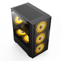 Nouveau boîtier PC gaming MicroATX OEM en promotion avec panneau avant en maille et panneau latéral en verre trempé, construction en métal et plastique de type tour moyenne