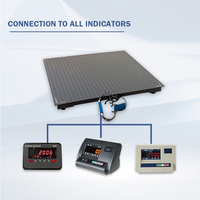 Báscula de Plataforma Industrial de Alta Resistencia, Báscula de Piso de Acero al Carbono de Alta Precisión con Pantalla LED Digital para Fábrica y Logística