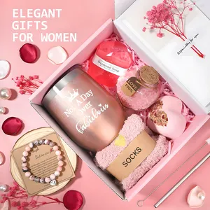 Pink Valentine Business Promotion Corporate Thank Giveaway Product Birthday Self Care Mother's Day Bath Spa Gift Sets For Women