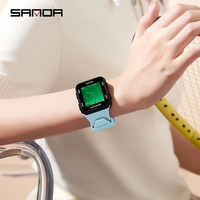 Jam Tangan Elektronik SANDA 9506 Baru untuk Pria, Tali TPU, Tahan Air 5ATM, Jam Tangan Wanita, Kalender, Multifungsi, Olahraga, Jam Tangan Pelajar