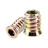 M6 écrou de vis en fer de 13mm pour écrou de meuble en bois écrou d'insertion de douille hexagonale