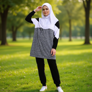 Ensemble deux pièces décontracté pour femmes Nestrue Sports, taille plus, en molleton, col rond, survêtement, couleur personnalisée, service OEM, printemps, été, automne - Product Image 2