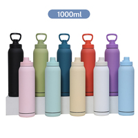 Bouteille d'eau isotherme pour animaux de compagnie en acier inoxydable 304 de 32 oz avec logo personnalisé, revêtement intégral par pulvérisation et bol pour chien à fond détachable – Offre Spéciale