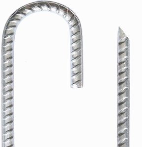 10 Pieces 16-Inch Garden Ground Stakes Galvanized Steel U Shape Hook Rebar Stake - Heavy Duty Ground Anchors For Tents, Position Kits,Fences, And Trampolines
