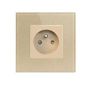 Prise murale, prise de courant, panneau en verre cristal miroir, 86 mm, 16 A, prise électrique française, <span class=keywords><strong>Pologne</strong></span> - Product Image 3