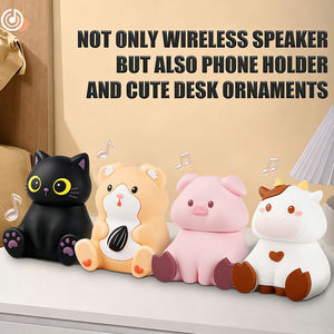 Enceinte sans fil créative en forme de chat noir, mini enceinte portable mignonne, support de téléphone, batterie rechargeable, USB type C, enceinte sans fil en forme de chat - Product Image 6