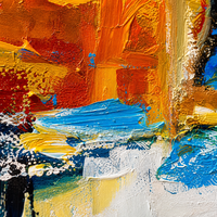 Peinture à l'huile abstraite peinte à la main sur toile, art mural texturé impasto moderne, cadre doré décoratif pour salon, bureau