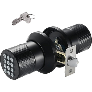 Đen Keyless nhập Bàn phím <span class=keywords><strong>Door</strong></span> Knob khóa chống trượt xử lý không thấm nước điện tử cho gỗ thép/Brass cửa thẻ nhớ dữ liệu - Product Image 1