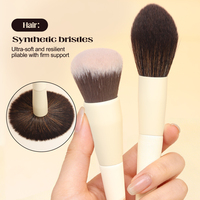 13Pcs OEM Set Kuas Makeup Gagang Kayu dengan Ferrule Aluminium Tebal dan Bulu Sintetis untuk Foundation, Concealer, Eyeshadow, dan Blending