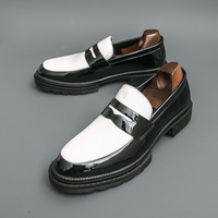 Nouvelles chaussures décontractées en PU synthétique grande taille pour hommes, modèle Ning Qiao 3202, mocassins noirs et blancs pour le commerce transfrontalier