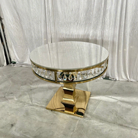 Meubles de style nordique en acier inoxydable pour banquet de mariage, table et support à gâteau en cristal pour l'exportation