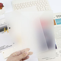 Cubierta de Acrílico Esmerilado para Carpeta A5/A6, Cubierta de Acrílico para Cuaderno DIY con 6 Anillas, Clip Dorado, Separadores de Sobres para Presupuesto