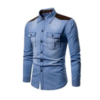 Souper Qualité À Manches Longues Denim Jeans Chemises Chemise Décontractée Pour Hommes Meilleures Ventes Avec Logo Personnalisé Fournisseur De BD