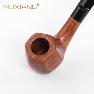 MUXIANG Rosewood Smoking Pipe Bent Type 9mm Filter Solid Wood Tobacco Pipe For Personal Gift - Product Image 4