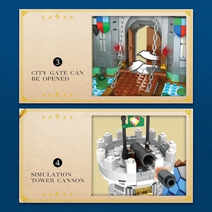 Reobrix 66006 Château du <span class=keywords><strong>Roi</strong></span> <span class=keywords><strong>Lion</strong></span> de la Ville Médiévale, Modèle en Briques MOC 2722 pièces, Blocs de Construction Vue sur la Ville, Jouets pour Enfants - Product Image 5