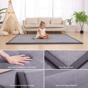 <span class=keywords><strong>Tapis</strong></span> <span class=keywords><strong>de</strong></span> jeu pour bébé avec intérieur en mousse à mémoire <span class=keywords><strong>de</strong></span> forme en polaire corail, antidérapant, rectangulaire, tatami, <span class=keywords><strong>tapis</strong></span> <span class=keywords><strong>de</strong></span> <span class=keywords><strong>sol</strong></span> - Product Image 2