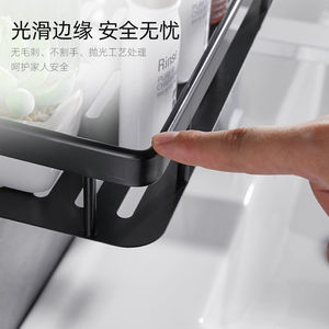 Bathroom Rack Toilet Wall Perforated / Punch-free Black Rectangular <b>Storage</b> - Product Image 4