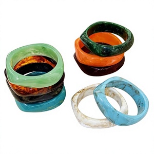 Ensembles de bracelets en résine de haute qualité, motif chevron, design fantaisie, coloré, unique, unisexe, bijoux à la mode - Product Image 2