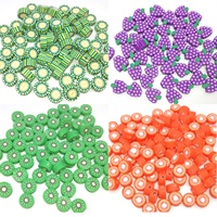 100 pièces/paquet, perles en argile souple écologiques de 10 mm de diamètre, matériaux pour la fabrication de bracelets, accessoires de bijoux, artisanat, bricolage, fruits